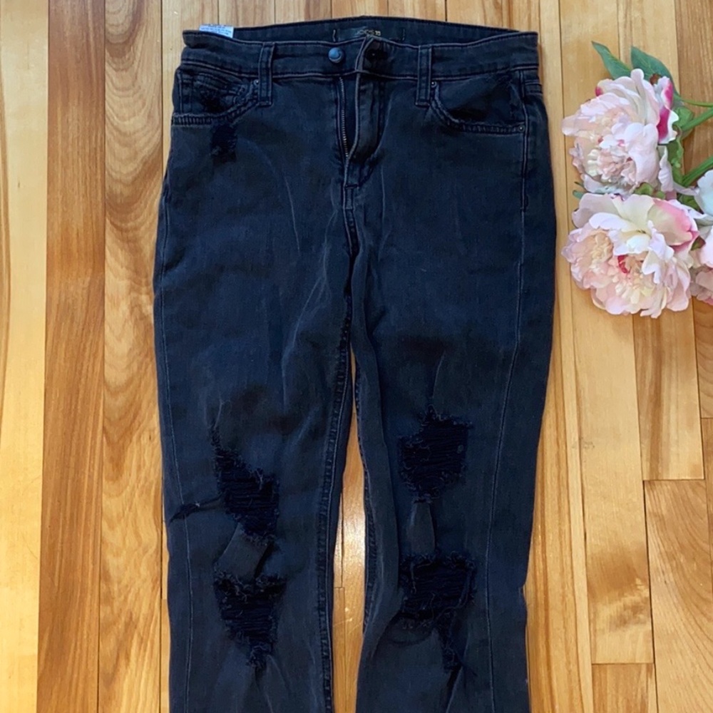 Joe's Jeans High Rise Skinny Ripped Jeans Black